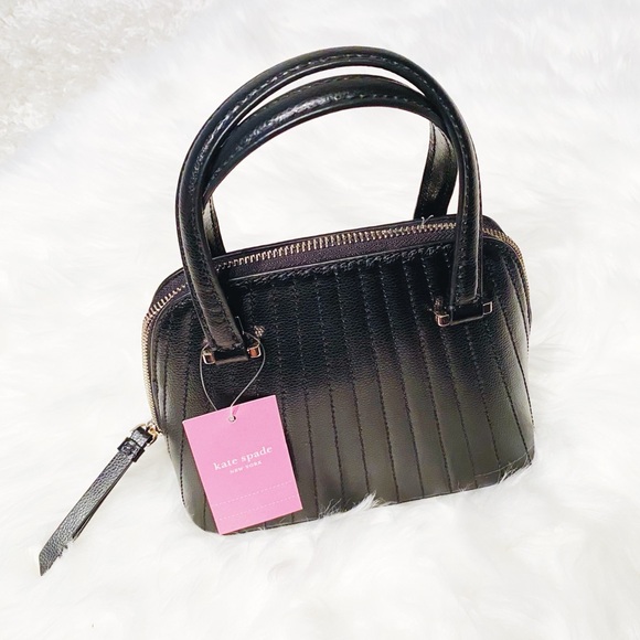kate spade new york black rima leather mini dome satchel - Picture 2 of 8